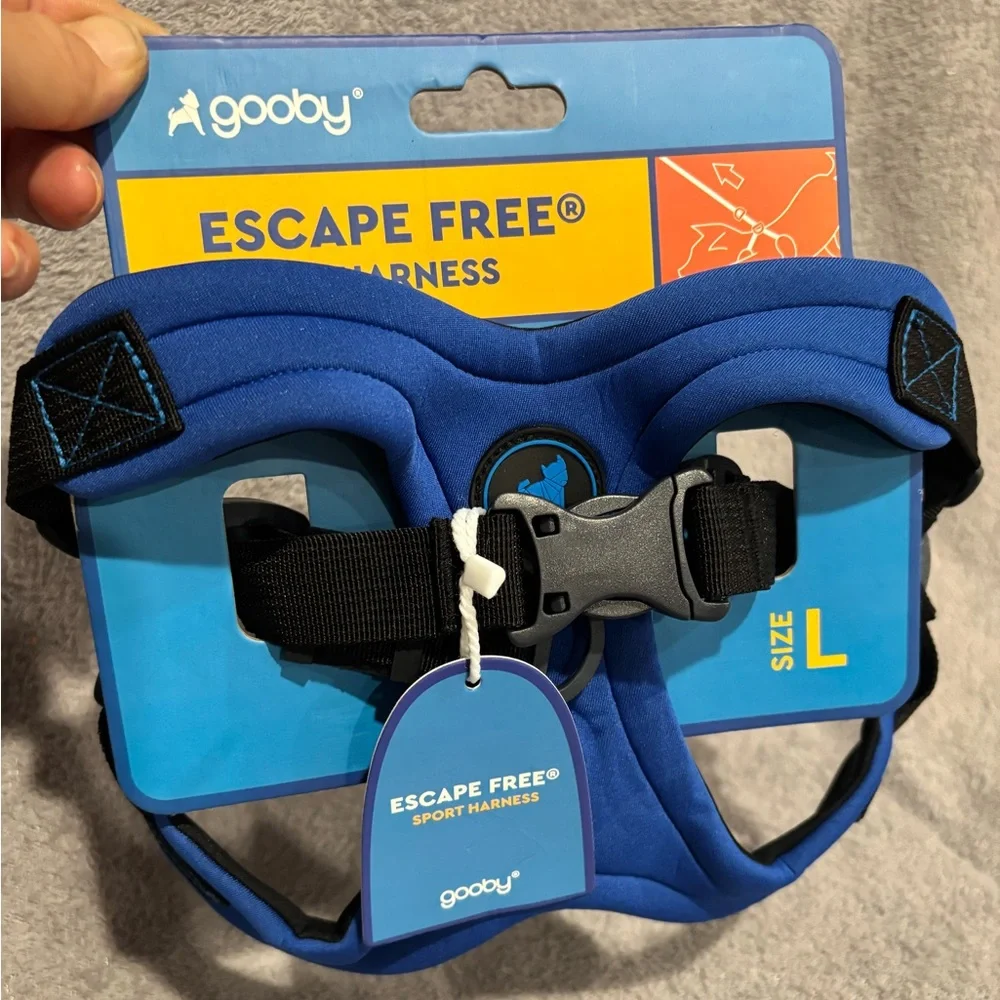Gooby Escape Free Sport Harness - Blue, Large‎ - No Choke Step-in